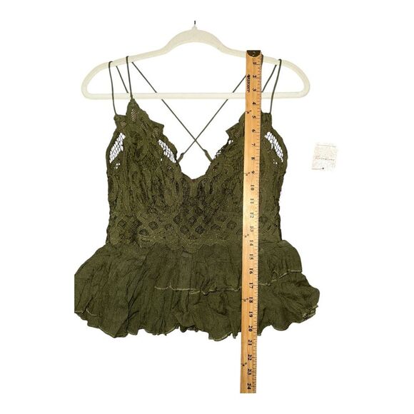 Free People Adella Olive Green Lace Cami, Large - Picture 9 of 9